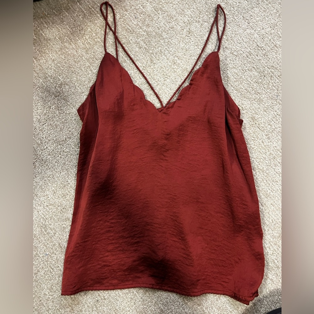 Red free people tank top